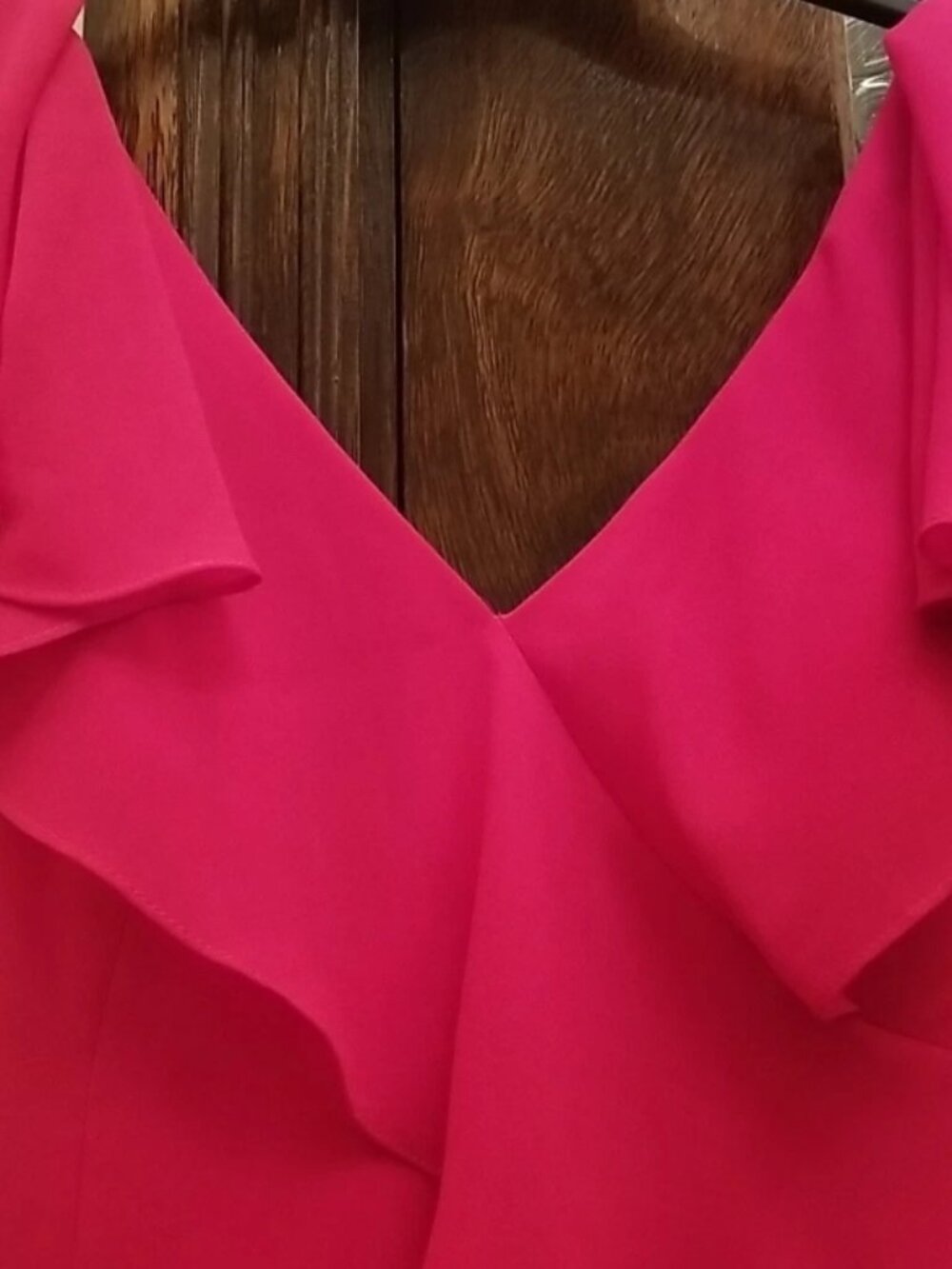 Teri Jon Rickie Freeman Designer $800 Pink Magenta Diagonally Tiered Gown Sz 12 - Picture 5 of 10